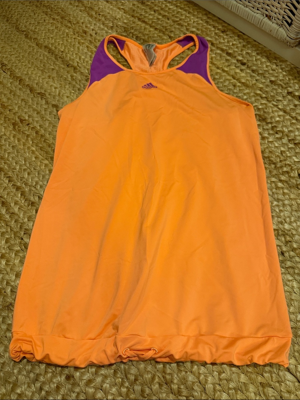 adidas Orange Tank with Purple Racerback Accents
